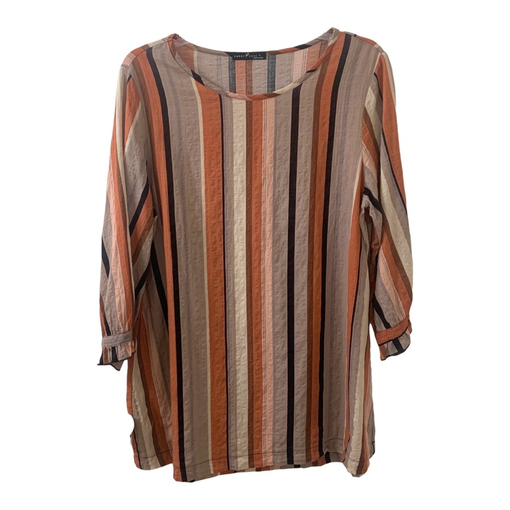 Large Lightweight Striped Tunic Top